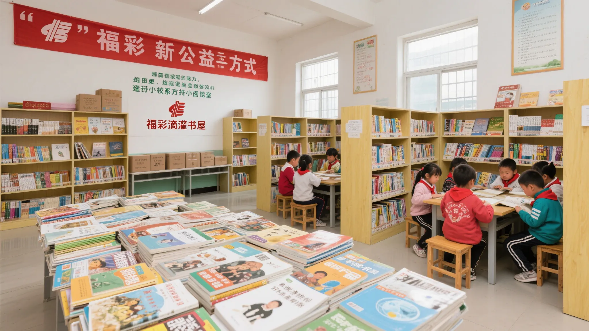 福彩滴灌书屋进乡村小学，触摸阅读之自由
